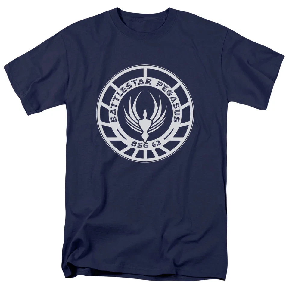 Camiseta Battle Star Galactica Pegasus Insignia Hombre Azul Marino Foto 1 de 1