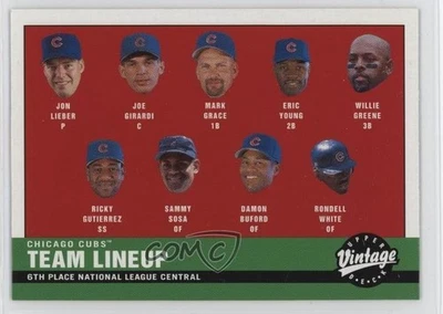 2001 Vintage Jon Lieber Joe Girardi Mark Grace Eric Young Willie Greene #219 - Image 1 of 2