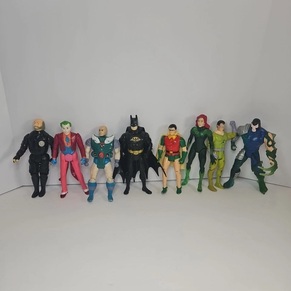 Lot Of 8 VTG 80's 90's DC Comics Action Figures Batman Robin Joker Riddler Ivy - Image 1 of 4