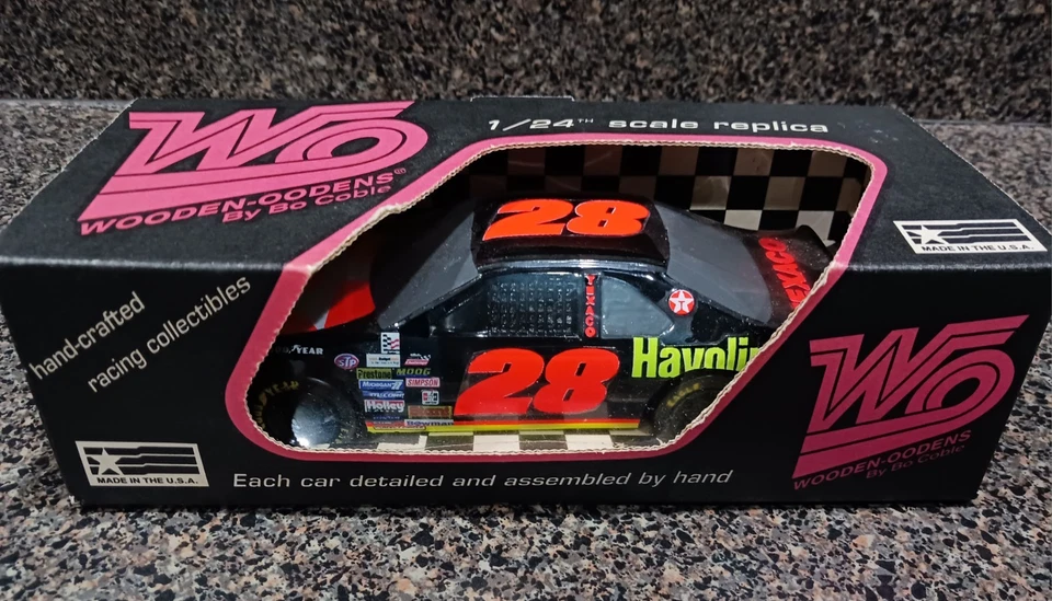 Raro 1:24 Davey Allison #28 Texaco Robert Yates Racing Ford madera oodens NASCAR Foto 1 de 4