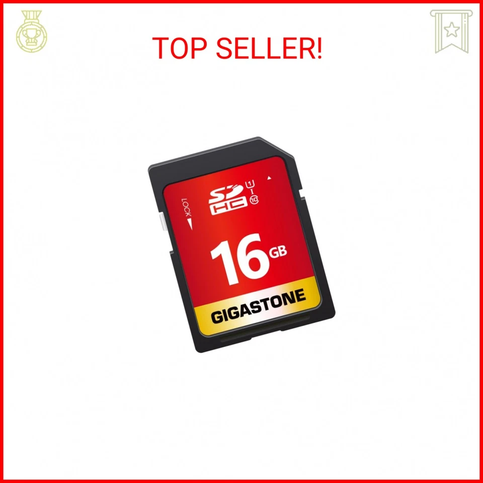 GIGASTONE 16GB SD Card UHS-I U1 Class 10 SDHC Memory Card High-Speed Full HD Vid - Image 1 of 2