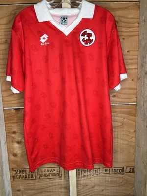 Vintage Lotto 1994 96 Switzerland Home Kit Swiss Soccer Jersey XL - Image 1 of 4