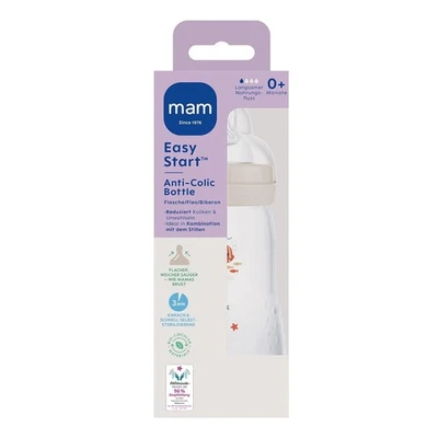 MAM Easy Start Anti-Colic Babyflasche 0+ 260 ml selbststerilisierend BPA-frei - Bild 1 von 4