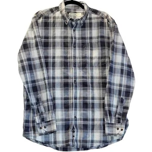 Camicia uomo Faded Glory taglia media 38-40 con bottoni grigio a quadri - Foto 1 di 7