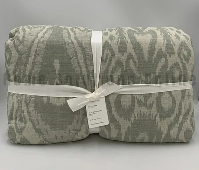 Pottery Barn Ikat Jacquard Cotton Comforter Eucalyptus Full Queen #U1034 - Image 1 of 3