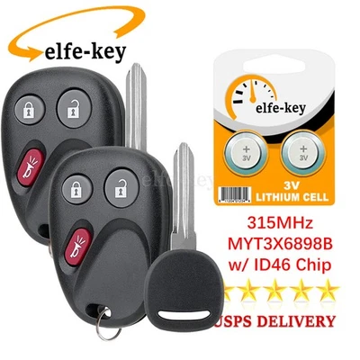 Replacement for Buick Rainier Chevy Trailblazer GMC Envoy 3B Remote Key Fob Pair - Image 1 of 4