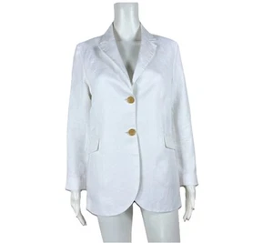 RANI ARABELLA With LORO PIANA "Linen Flower" White Blazer Jacket Medium - NTSF - Picture 1 of 9