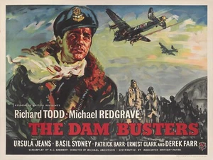 THE DAM BUSTERS 1955 UK quad poster print 30x40" Richard Todd Michael Redgrave - Picture 1 of 1