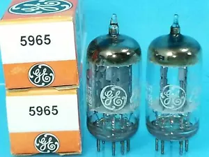 GE 5965 12AV7 TUBE MATCH PAIR 1958 COPPER O GTR SWEET TONE - Picture 1 of 12