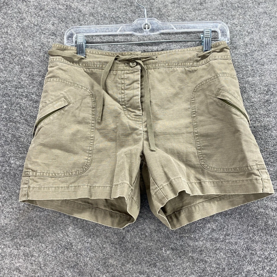 J. Pantalones Cortos Crew Mujer 2 Beige Tiro Bajo Cordón Chino Bolsillos Algodón Informal Foto 1 de 4