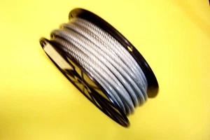 Klar Vinyl beschichtetes Drahtseil Kabel, 1/4" - 5/16", 7x19, 100 Fuß Rolle - Bild 1 von 1