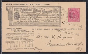 Canada DMX1 - Jan 22, 1900 New Westminster, BC "Dominion Express Card - Picture 1 of 1