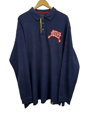Camisa Polo Vintage Coogi Y2K Azul Rojo Bordada Estilo Rugby Manga Larga Talla 4XL Foto 1 de 4