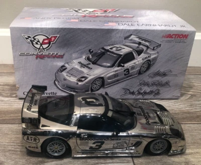 2001 1/18 ACTION DALE EARNHARDT ANDY PILGRIM & JR PLATINUM C5-R CORVETTE DAYTONA - Image 1 of 4
