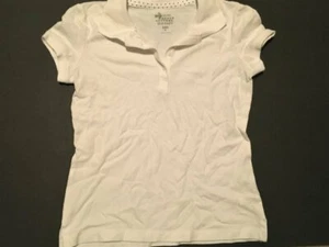 OLD NAVY Girls' White SSl Polo STRETCH Uniform Shirt ~ Sz 8 - Picture 1 of 1