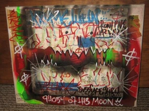 KRIM LENZ ~ ARTE ESTILO GRAFFITI UNDERGROUND EN LIENZO DE 10" X 8" ~ DIGITALCXRCUS *8 - Imagen 1 de 5