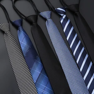 Lazy Men's Zipper Necktie Solid Casual Business Wedding Slim Zip Up Neck Tie UK - Picture 1 of 34