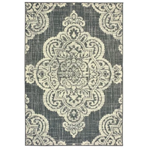 Sphinx Grey Paisley Scrolls Curves Ridges Contemporary Area Rug Floral 5929E - Picture 1 of 9