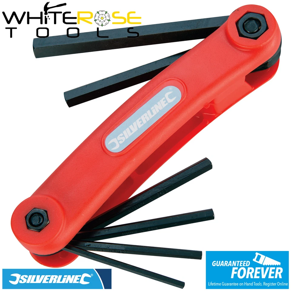 Silverline Hex Key Tool Set Metric Allen Hexagon Wrench 7pc 2.5-10mm - Image 1 of 1