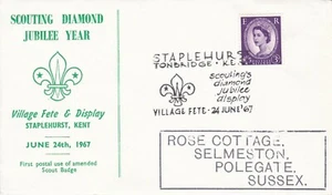 SC48) FDC GB 1967, Scouting Diamond Jubilee Display, Staplehurst, Kent - Picture 1 of 1