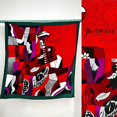 Bufanda Picasso 100% Seda Vintage Años 80 Auténtico Diseño Abstracto Cubismo Geométrico Foto 1 de 4