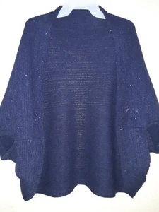 Formal Casual Blue Sequin Shawl Cardigan Sweater One Size Fit Most Women Size - Picture 1 of 1