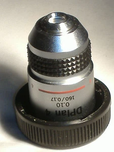 Olympus DPlan 4 0.10 160/0.17 Microscope Objective (#2A) - Picture 1 of 3