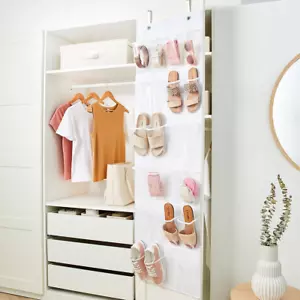 Clear Behind the Door Shoe Storage Hanging 24 Pocket Collapsible Shoe Organiser - Picture 1 of 6