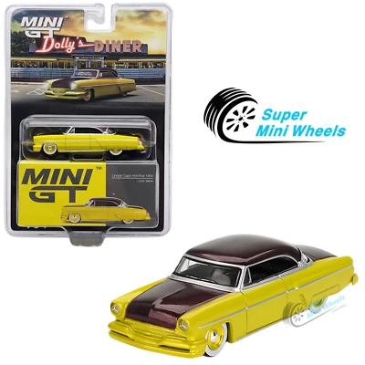 Mini GT 1:64 Lincoln Capri Hot Rod 1954 Lime Yellow #794 - Изображение 1 из 4