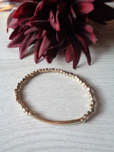  Armband  " kleine Würfelperlen" gold - Bild 1 von 2