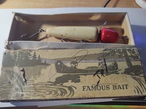 antike Angelköder Holz mit Box - Bild 1 von 4