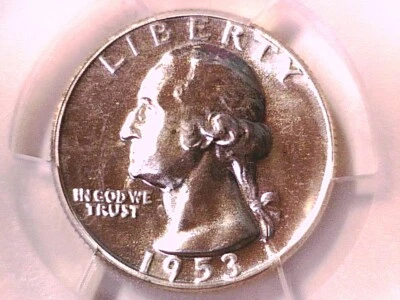 1953 Proof Washington Quarter PCGS PR 64 40906040 - Image 1 of 3