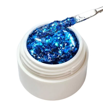 Exklusives UV Glittergel Crisp Blau 5ml Effekt Glitzer Pailletten Gel Nr.07 - Bild 1 von 4