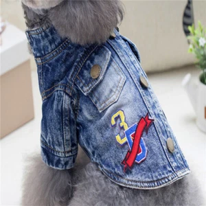 Dog Jean Jacket For Small Breeds, Blue Fashion Denim Jeans - Picture 1 of 7