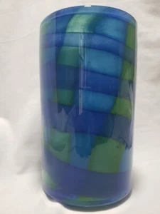Vase, Blue/Green Swirl, 10” Tall 6" Wide Heavy Sea Colours - Picture 1 of 4