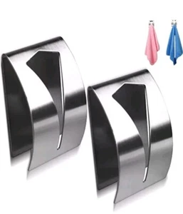 4er Handtuchhaken ohne Bohren Handtuchhalter Klebehaken Edelstahl Selbstklebend - Bild 1 von 5