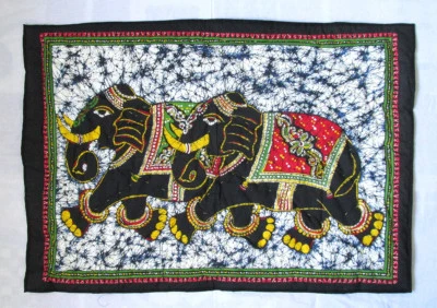 Cobertor reversível feito à mão colcha bebê casal elefante 100% algodão - Imagem 1 de 4