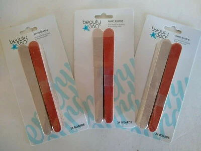 Lima de uñas de salón Emery Board (3) paquetes de 24 (72 en total) belleza 360 manicura pedicura Foto 1 de 4