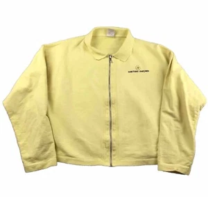 Marthas Vineyard Sweatshirt Womens XL Yellow Full Zip Collared Cropped Top - Picture 1 of 10