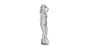 Printle T Femme 158 Chapeau Électrique Monocycle Figure pour Dioramas Train Sets - Picture 1 of 11