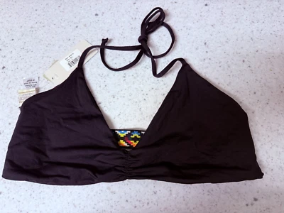 NEW black    L SPACE swimsuit bikini top size  D  CUP - Image 1 of 2