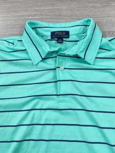 Polo Ralph Lauren Shirt Youth L Blue Striped Performance Stretch UPF Boys - Picture 1 of 8