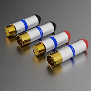 HIFI 99.998% Red Pure Copper XLR Plug Audio Rhodium Plated/Gold Plated Connector - Picture 1 of 19