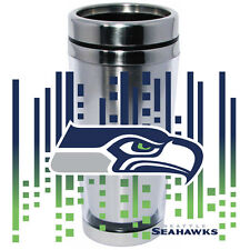 Seattle Seahawks Logo Travel Mug Tumbler Stainless Steel NEW Clear Insert
