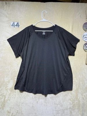 Tek Gear женщин черный v-образным вырезом спортивная футболка размер XXL короткий рукав тренировки - Изображение 1 из 4