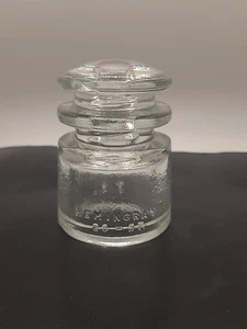 Hemingray 45 Klarglas Draht Isolator Made in USA schöner Zustand 1 Chip am Rand - Bild 1 von 7