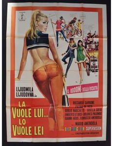 manifesto LA VUOLE LUI LO VUOLE LEI mario amendola riccardo garrone gisella sofi - Imagen 1 de 1