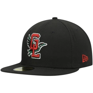 Men's New Era Black Great Lakes Loons Authentic Collection Road 59FIFTY Fitted - Picture 1 of 5