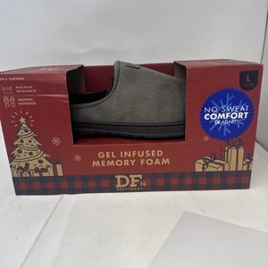 Dearfoams grau Textil Hausschuhe Herren Größe 11/12 im Karton neu - Bild 1 von 5