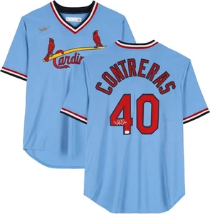 Willson Contreras St Louis Cardinals Signed Blue Nike Cooperstown Replica Jersey - Picture 1 of 5